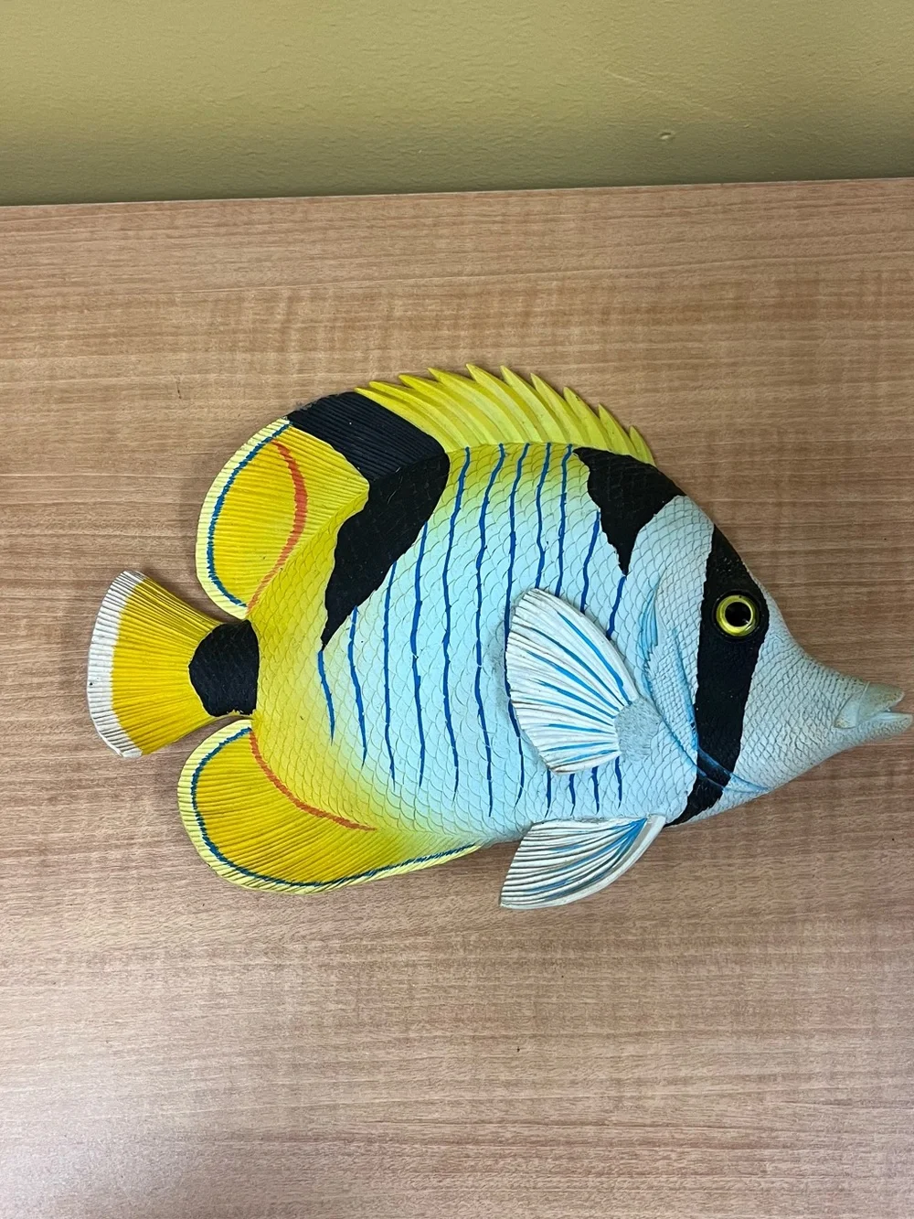Yellow & Blue Decorative Fish Wall Accent